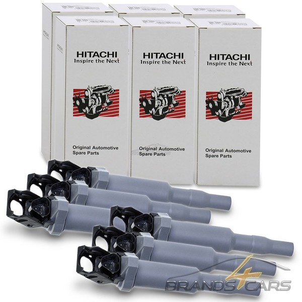 6X Hitachi ZÜNdspule FüR BMW 3-ER E90 E91 325 330 5-ER E60 E61 F10 F11 N52 N53-image