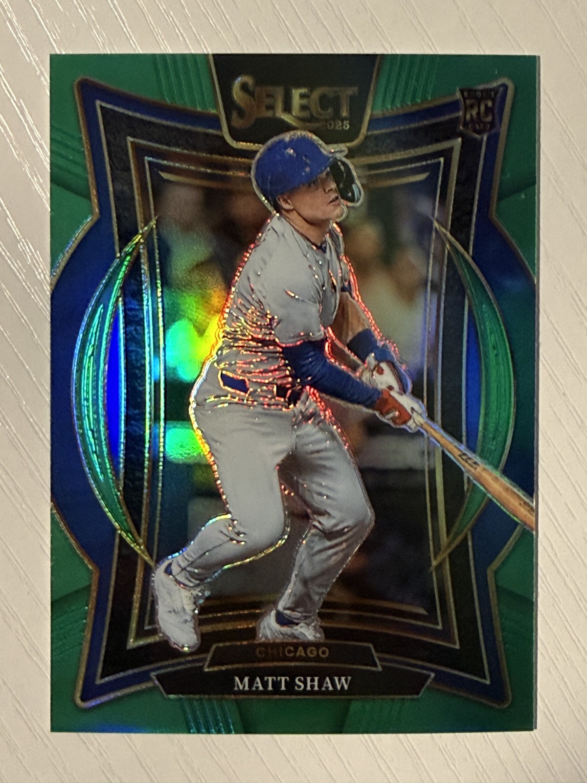 Matt Shaw 2025 Panini Select Concourse Green Prizm RC #34 3/5 Chicago Cubs
