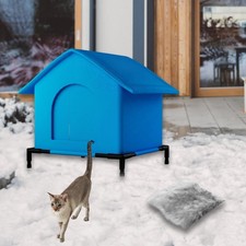 Feral Cat House Winter Warm Pet Tent for Barn Weatherproof Pet Cave Elevated