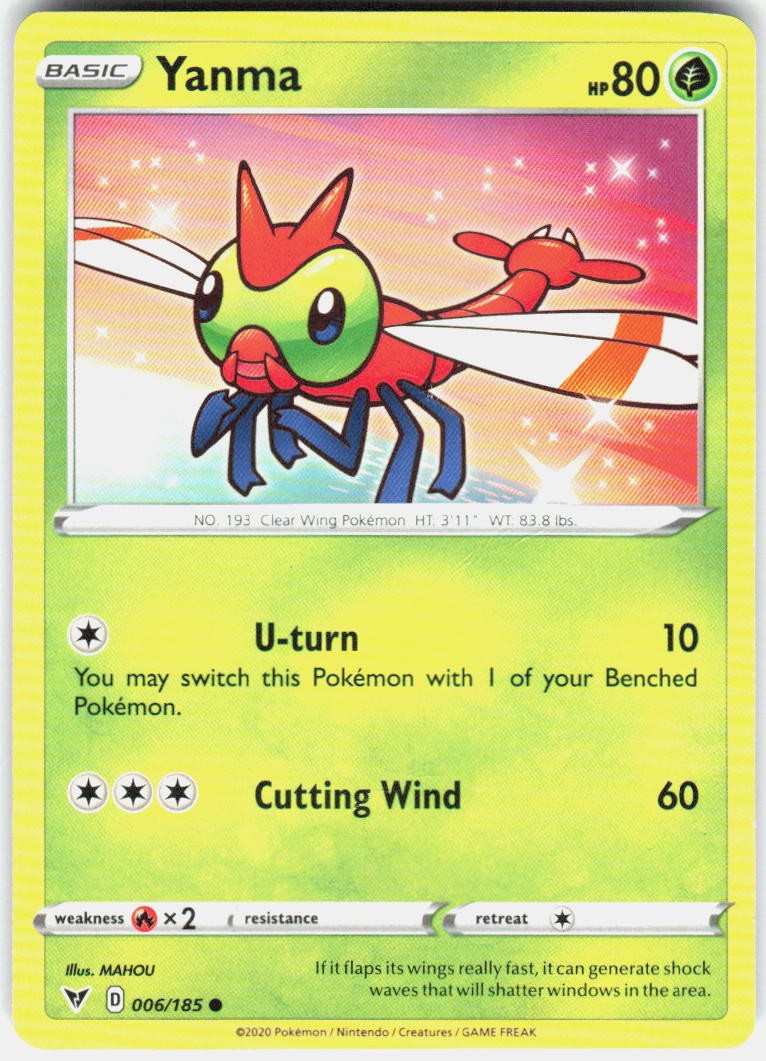 Yanma 006/185 Common Vivid Voltage Pokemon Moderately Played