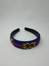 NATIVE AMERICAN BEADWORK-MULTI-COLOR BEADED HEADBAND ART NAVAJO