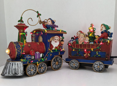 2008 Santa's 20'' Christmas Train LED Color Changing Lights Indoor w adapter
