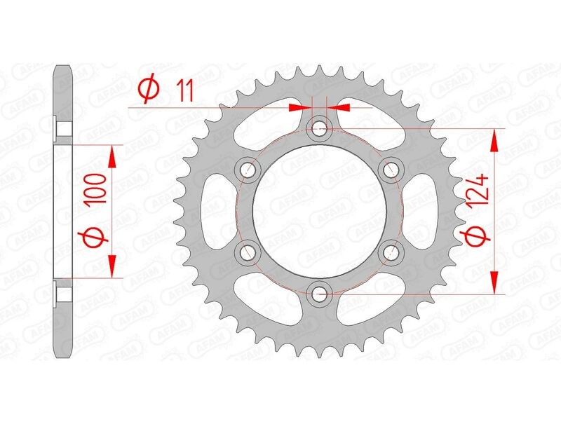 Pignon acier AFAM 50602 pas 520 pour remplacement kit chaîne moto route