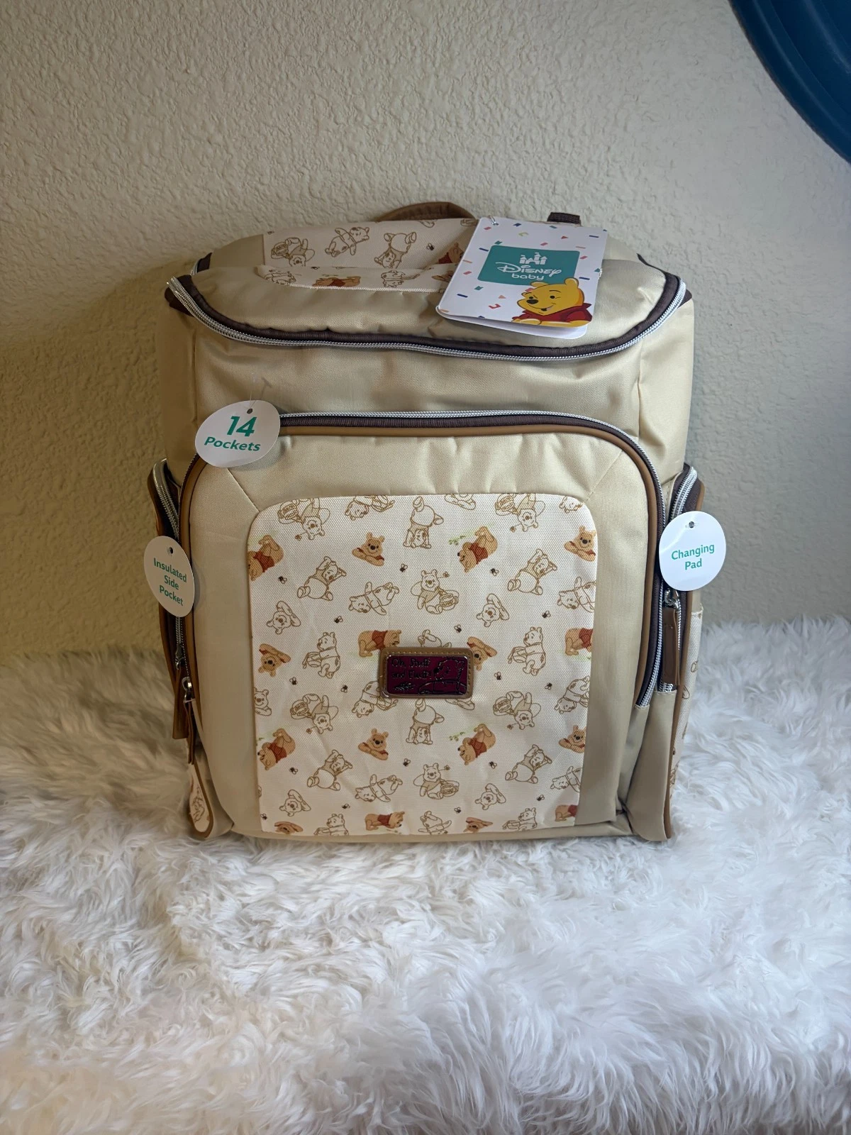 Disney Baby Winnie the Pooh Diaper Bag Backpack Set Changing Pad NWT