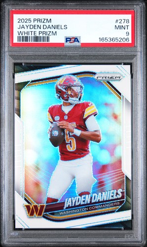 2025 PANINI PRIZM WHITE PRIZM #278 JAYDEN DANIELS 3/35 PSA 9
