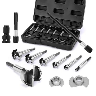 12-Piece Forstner Drill Bit Set Diameter10,15,20,25,30,35,40mm, Wood Drill Bi...