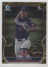 2023 Bowman Draft Chrome Yellow Lunar Crater Refractor /75 Charlee Soto 7c7