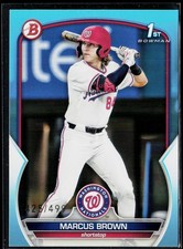 Marcus Brown 2024 Bowman Draft #BD-26 Sky Blue 425/499 Washington Nationals 1st
