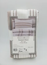 JCPenney Hudson & Main Waffle Stripe Pillow Shams Pair Everet JCP Beige