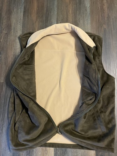 Rainforest Men's Full Zip Vest Size XL Suede Pockets Brown - Picture 4 of 4