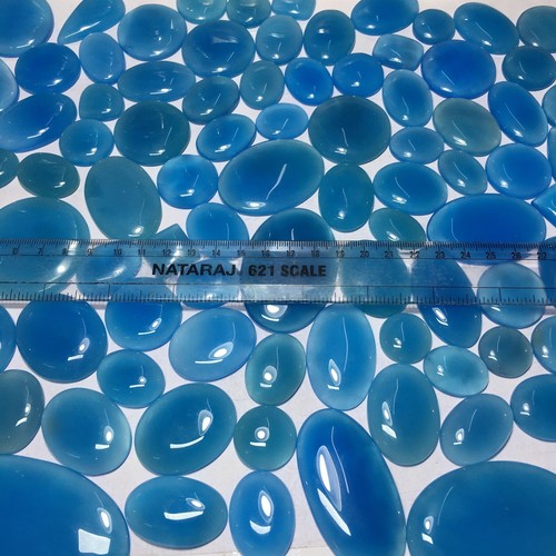 Piedra preciosa suelta de ónix azul natural para cabujón de suministro colgante - Imagen 6 de 6