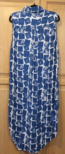 Imonni Melbourne Size 12 Button Up, Coloured With Pockets Shift Dress Blue/White - Picture 13 of 15