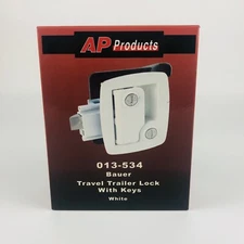 AP Products 013-534 Bauer Travel Trailer Lock White with Keys NEW in Box