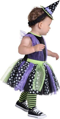 Klassisches Hexenkostüm Mädchen Kleinkind 12M bis 24M 12-24 Monate lila schwarz Tutu - Bild 5 von 5