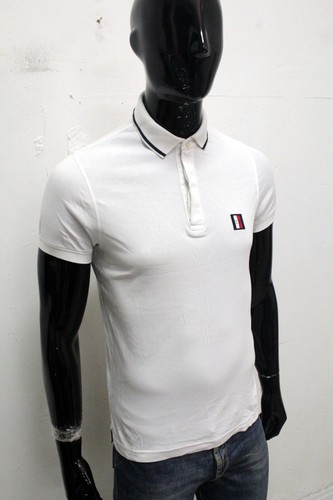 Tommy Hilfiger Polo Uomo Taglia S Maglietta Bianca Cotone Estiva T-shirt Maglia - Picture 7 of 12