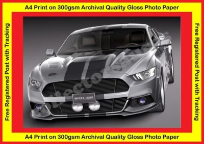 2015 Ford Mustang GT500 Eleanor sports car - A4 300gsm Photo print + FREE POST - image 1 of 4
