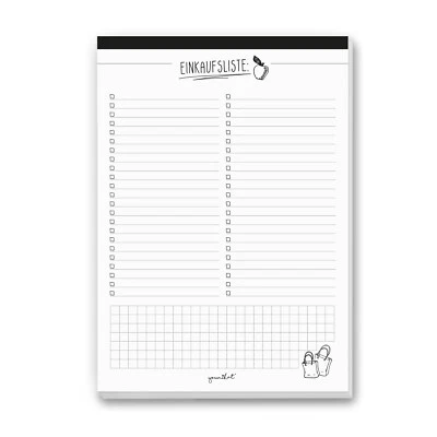 EASYDRUCK24DE Einkaufsliste Notizblock I DIN A4 I 50 Blatt I Einkaufsblock mit Vordruck