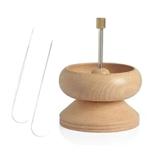 Large  Wooden Bead Spinner with Needles - Jewelry & Bead Making Tool