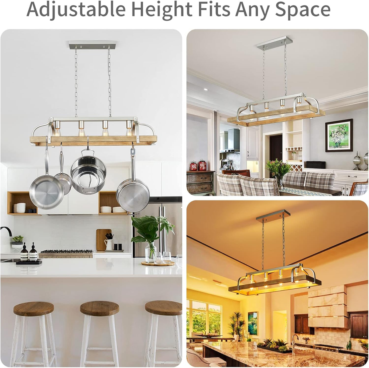 Chandelier Storage Racking Kitchen Pot Rack Chandelier Lights Polished Nickel Sawyer Pot Rack