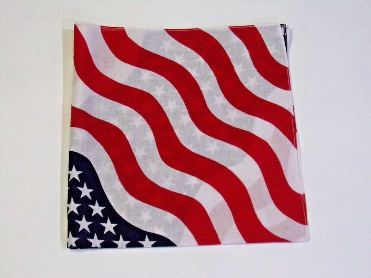 Bandana Américain 52x52 Cm – Noir Et Rouge, 100% Polyester, Unisexe