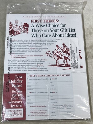 First Things November 2002 Number 127 Magazine NEW SEALED Richard John Neuhaus