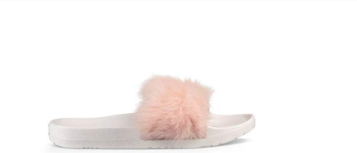 pink ugg fluffy slides