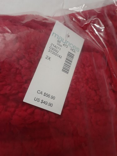 Damen Maurice’s Teddy Sherpa Weste Tasche Rot Größe 2x Brandneu - Bild 4 von 6