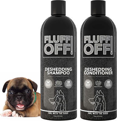 FLUFF OFF! by , Natural Deshedding Dog & Cat Shampoo and Conditioner, 16 Oz Bund