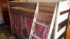 Neuwertig Paidi Fleximo Umbauset Hochbett 155 mit Leiter und Vorhangset