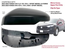 Upper Mirror Cover for 2023-2025 HONDA CR-V & HR-V Glossy Black Driver Left Side