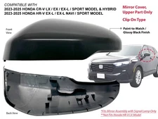 Upper Mirror Cover for 2023-2025 HONDA CR-V & HR-V Glossy Black Driver Left Side