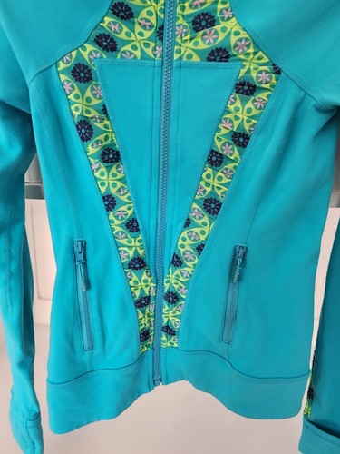 Ivivva by Lululemon Perfect Your Practice Jacket Turquoise Full Zip Girls 12 - Picture 7 of 21