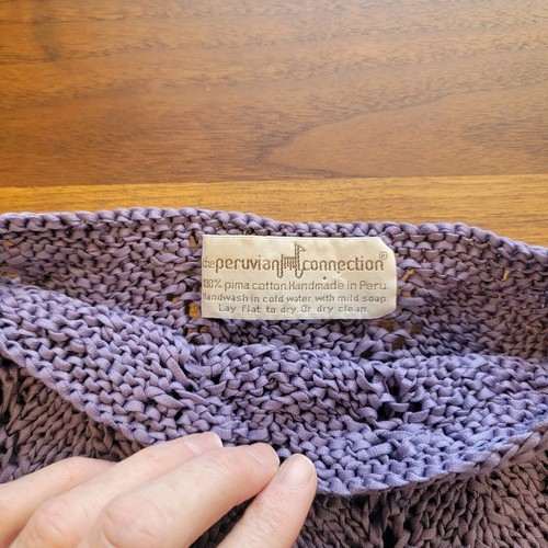 Vintage Peruvian Connection Cottage Sweater Chunky Knit Crop Stretch 80's Granny - Picture 7 of 8