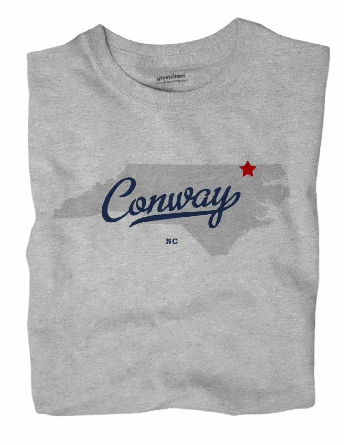 Conway North Carolina NC T-Shirt MAP