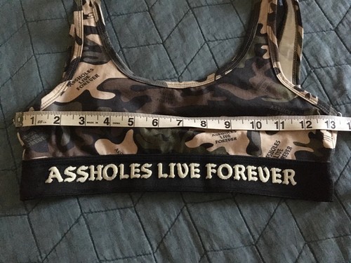 A$$holes Live Forever Camo Skull Sports Bra China M / USA XS - Picture 8 of 9