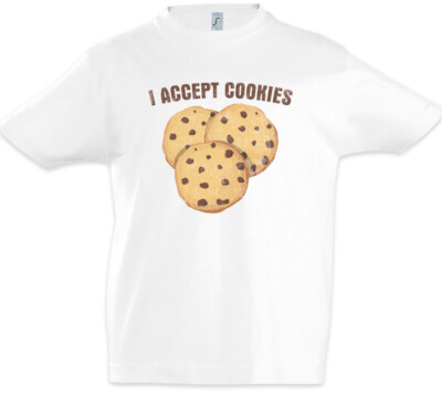 I Accept Cookies Kids Boys T-Shirt Computer Scientist Fun Geek Nerd Admin Coder