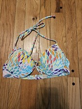 Victoria's Secret 36C Bikini Top Multicolored Geometric Diamonds