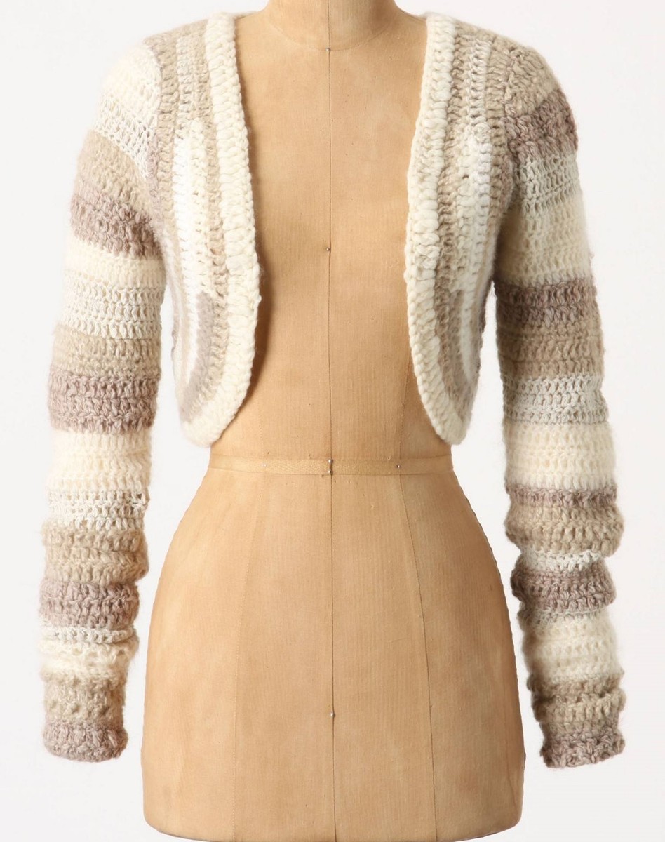 Far Away From Close Crochet Atacame Cropped Cardigan Size S, M NW