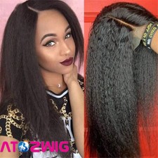 26 Inches Kinky Straight Lace Front Wigs for Women Yaki Straight Wigs Glueless
