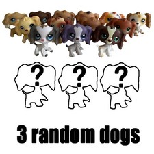 3pcs Littlest pet shop Toys bobble head spaniel dogs girls Gen 3 little pets
