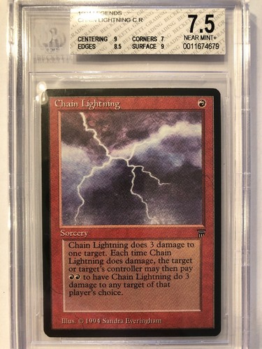 Chain Lightning Legends MTG BGS Graded 7.5 Subgrades 9/8.5/7/9  NM+ (RG)4RCards - Picture 1 of 6