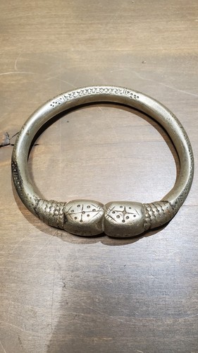 Old Antique Silver Yemeni Bedouin Tribal Upper Arm Bracelet Bangle 352 Grams - Picture 5 of 24
