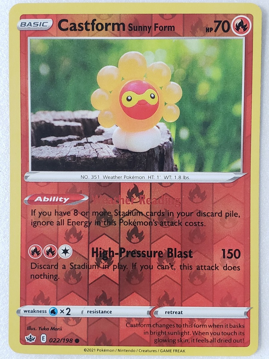 REVERSE Castform Sunny 022/198 NM - Yuka Morii Clay Chilling Reign