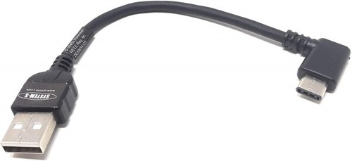 System-S USB 3.1 Type C 90° Angled To USB 2.0 A Cable 10 CM