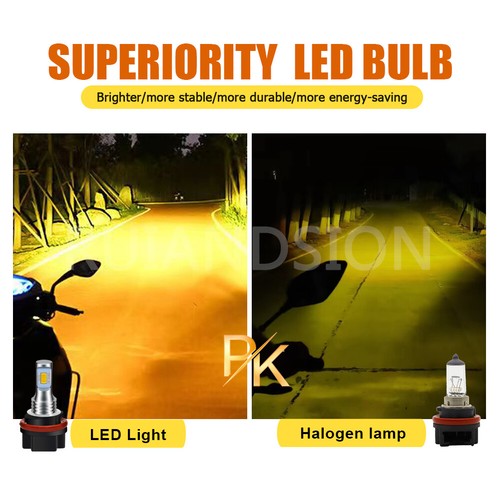 HS5 3570 2 LED Bulb Motorcycle Headlight Go Kart DRL Hi Lo Beam 10-30V Yellow - Picture 8 of 10