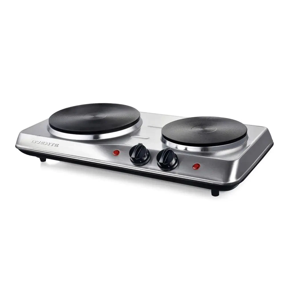 Double Burner Electric Stove Cast Iron Hot Plates Heavy Duty Cooktop Silver  New 313089539515 | eBay