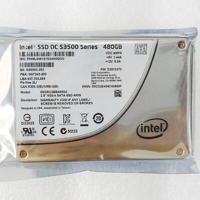 Intel 480GB SSD DC S3500 6Gb/s 2.5inch SATA SSDSC2BB480G4 Solid State Drive