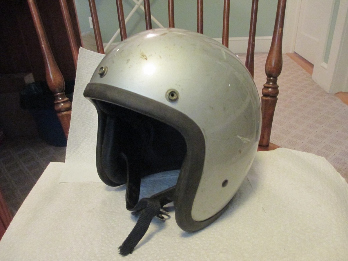 Vintage 1962 Bell Toptex 500-TX Gray Motorcycle Racing