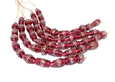 5 Strands Jewelry making Glass Beads, Multi Shape Wedding Cake Beads Pink