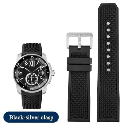 Rubber Watch Strap Fit For Cartier CALIBRE W7100055/WGCA0010 WSCA0006 Watch Band - Picture 19 of 25